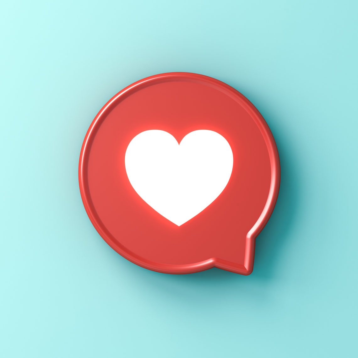 3d+social+media+notification+neon+light+love+like+heart+icon+in+red+rounded+square+pin+isolated+on+light+blue+green+pastel+color++wall+background+with+shadow+3D+rendering