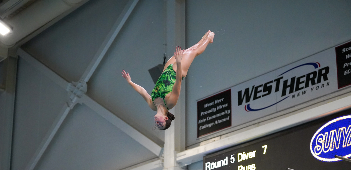 Kyra Russ started the season strong winning SUNYAC womens diver of the week. (Photo Credit: Brockport Athletics)