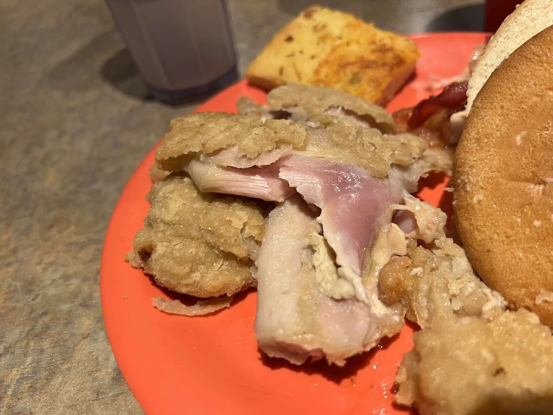 Raw chicken served at Harrison Dining Hall Oct. 2. (Photo Credit: Devin Pisa)