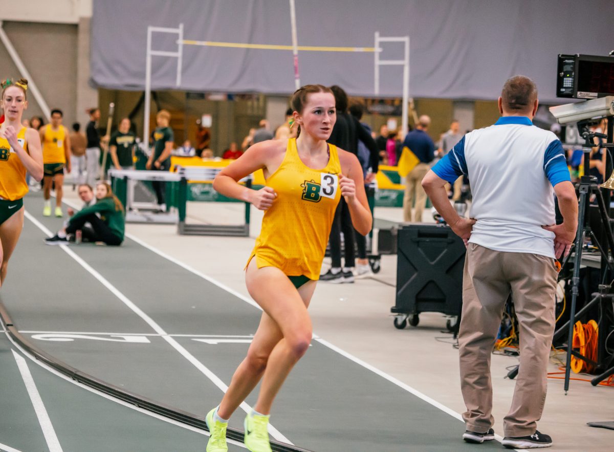 Kerry Flower earned SUNYAC Athlete of the Week honors after her record-breaking performance this past weekend. (Photo Credit: Liv Metz/Brockport Athletics)