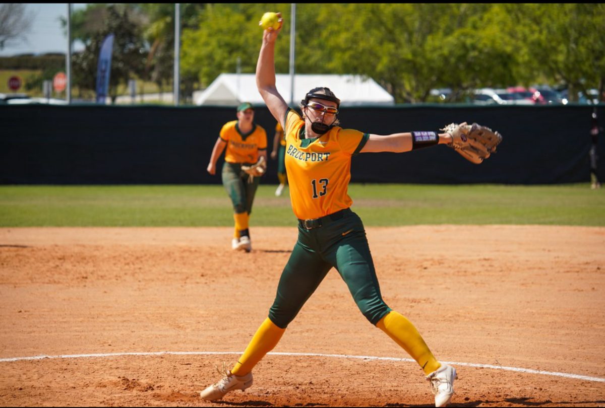 Brockport's Kendall Phillips on the mound during the Golden Eagles' trip to Florida.