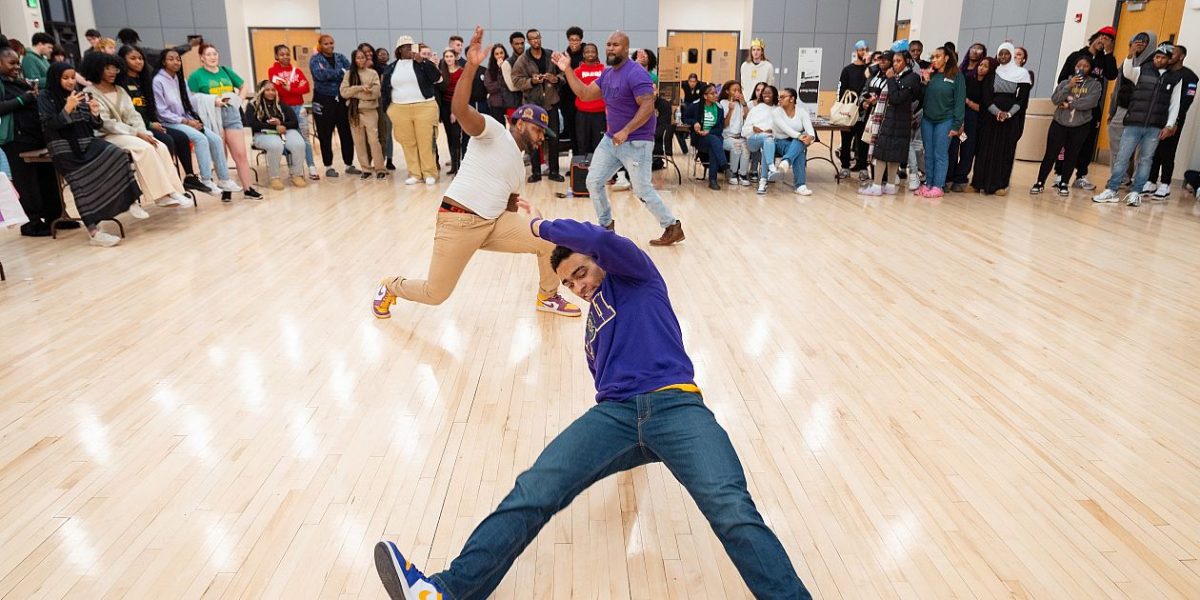 Students watch a performance in the Union Ballroom at a previous Club Craze event.