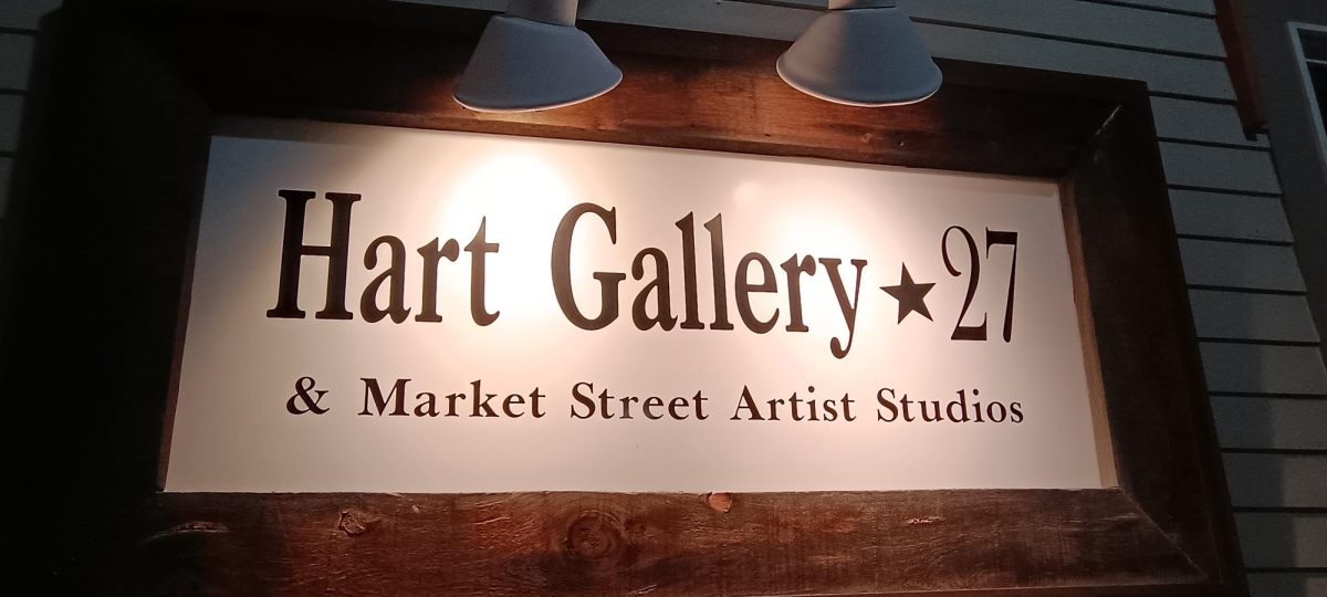 The Hart Gallery sign on Market Street, Brockport, N.Y (Photo/ Olivia Robinson) 