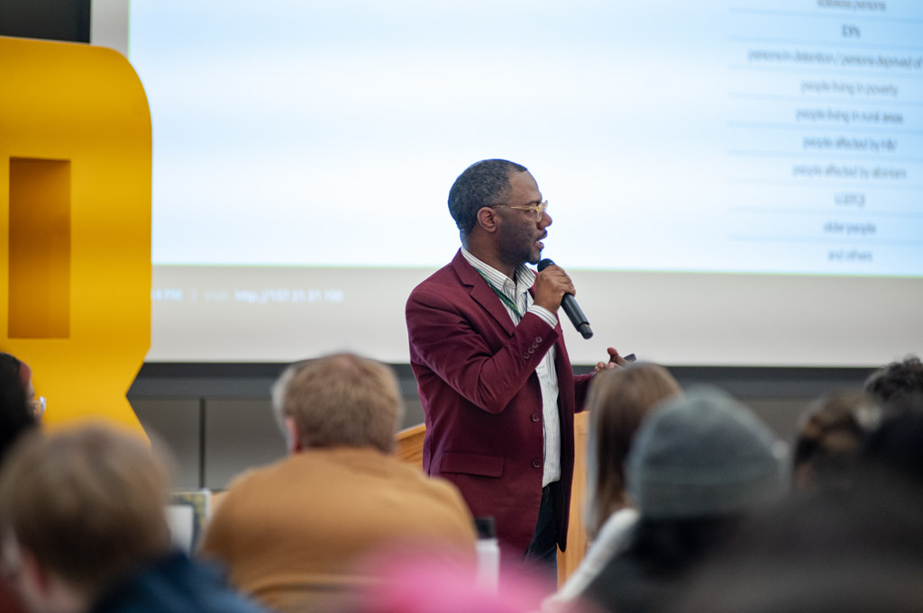 Keynote speaker Dr. Cameron Beatty   (Photo Credit: SUNY Brockport)