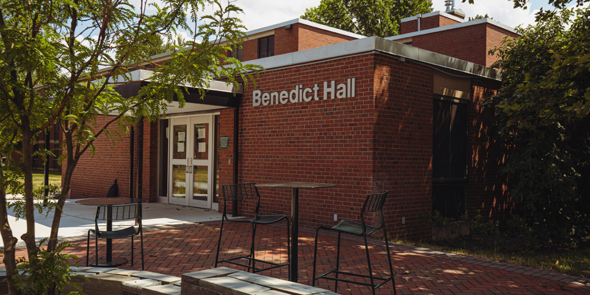 Front view of Benedict Hall at SUNY Brockport