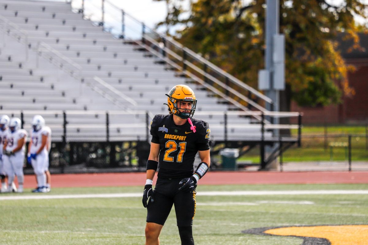 Colton Thorp earned E8 Defensive Player of the Week and DIII Football Team of the Week in Brockport's 48-14 victory over Alfred State. 