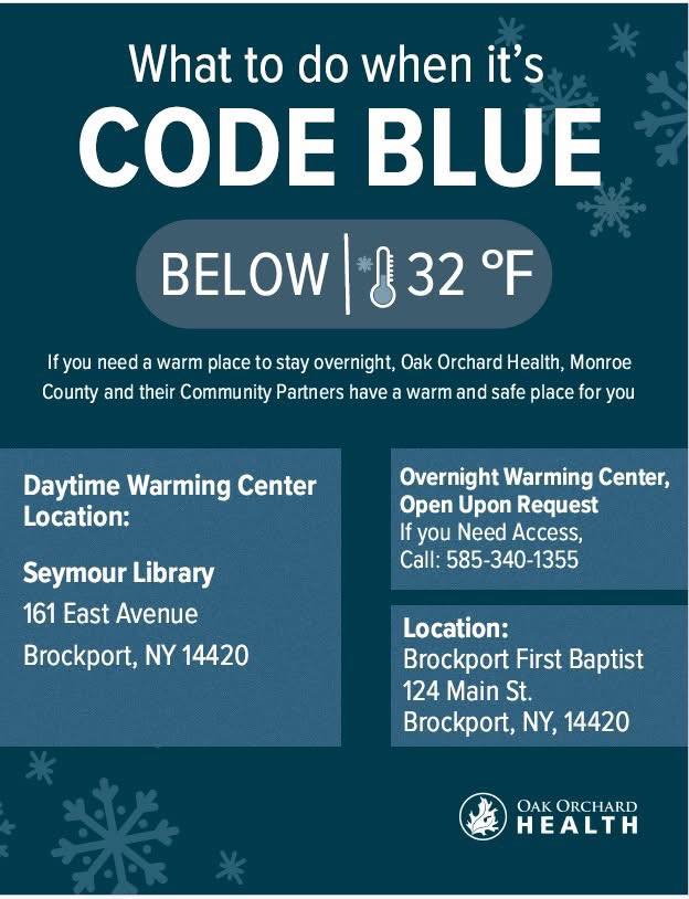 The Brockport First Baptist Church will serve the community when "code blues" are issued. 