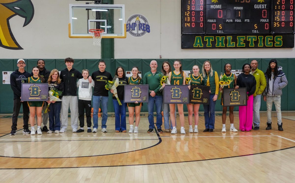 Brockport celebrated Senior Day with a 73-64 victory over the Utica Pioneers. 