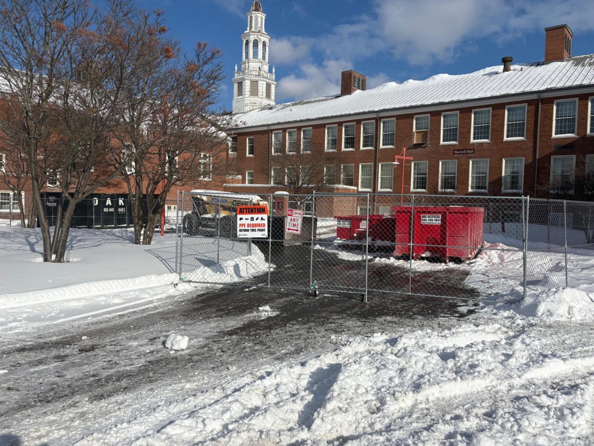 The fenced off zone in front of Hartwell Hall, Jan. 28, 2026.