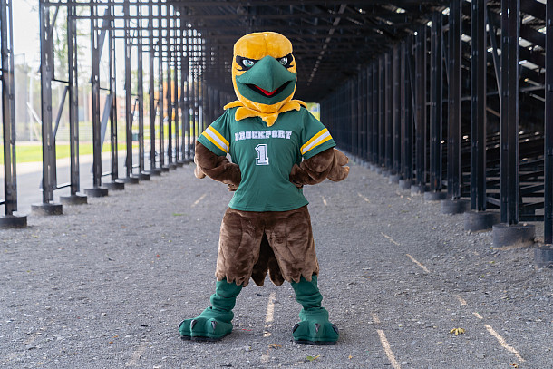Ellsworth Eagle represented Brockport while competing in SUNY Mascot Madness 2026, winning up until the final round.