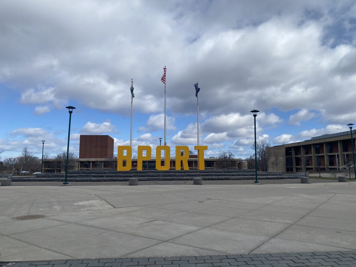 BPORT sign in the main quad 