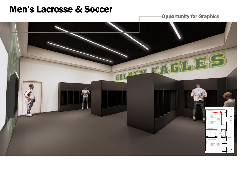 New locker rooms for soccer and lacrosse. 