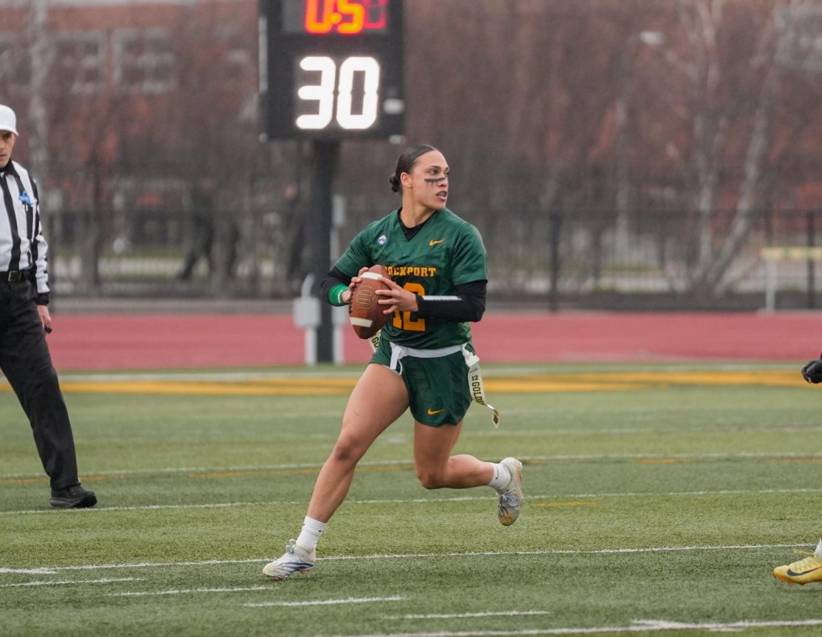 Megan Gerber totaled 442 (318 rush; 124 pass) yards and six touchdowns in Brockport's 38-19 victory over Hartwick