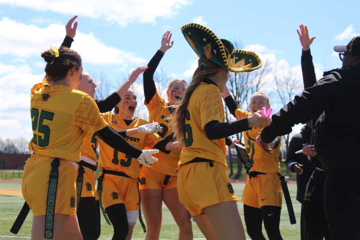 The Brockport Golden Eagles celebrated the day with a 50-6 victory over the Russell Sage Gators in Empire 8 Flag Football action...